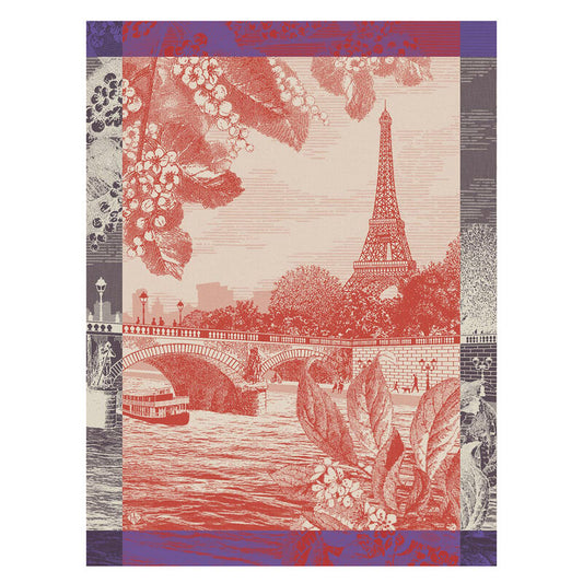 Le Jacquard Français Tea Towel "Paris Sur Seine" Red