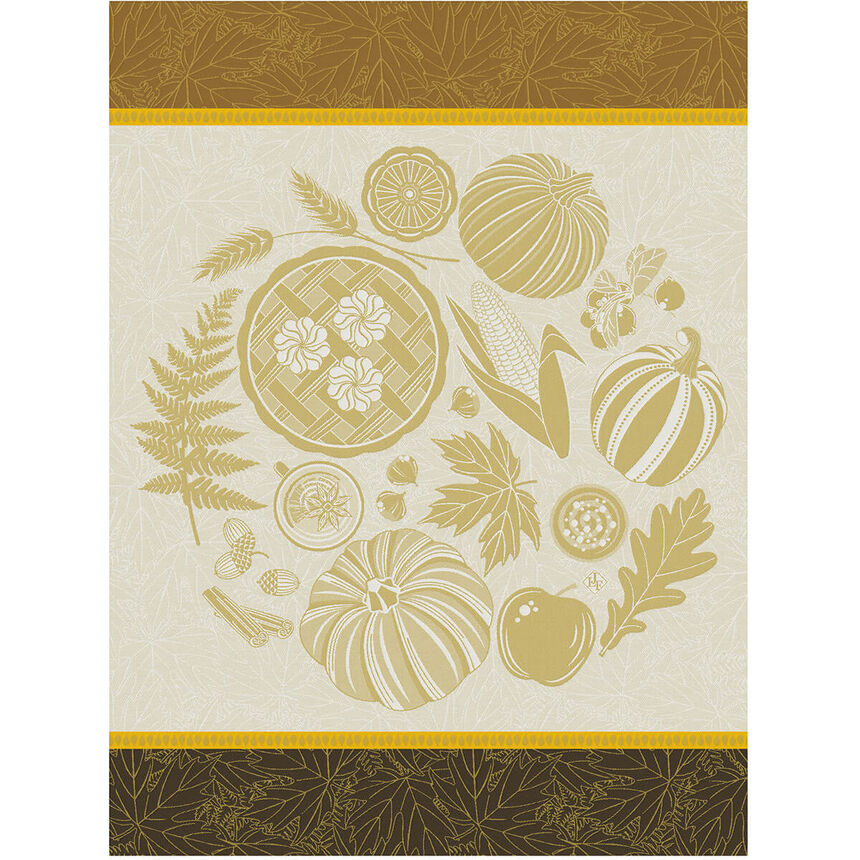 Le Jacquard Français Tea Towel "Thanksgiving" Yellow