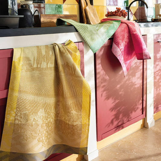 Le Jacquard Français Tea Towel "Vignoble" Yellow