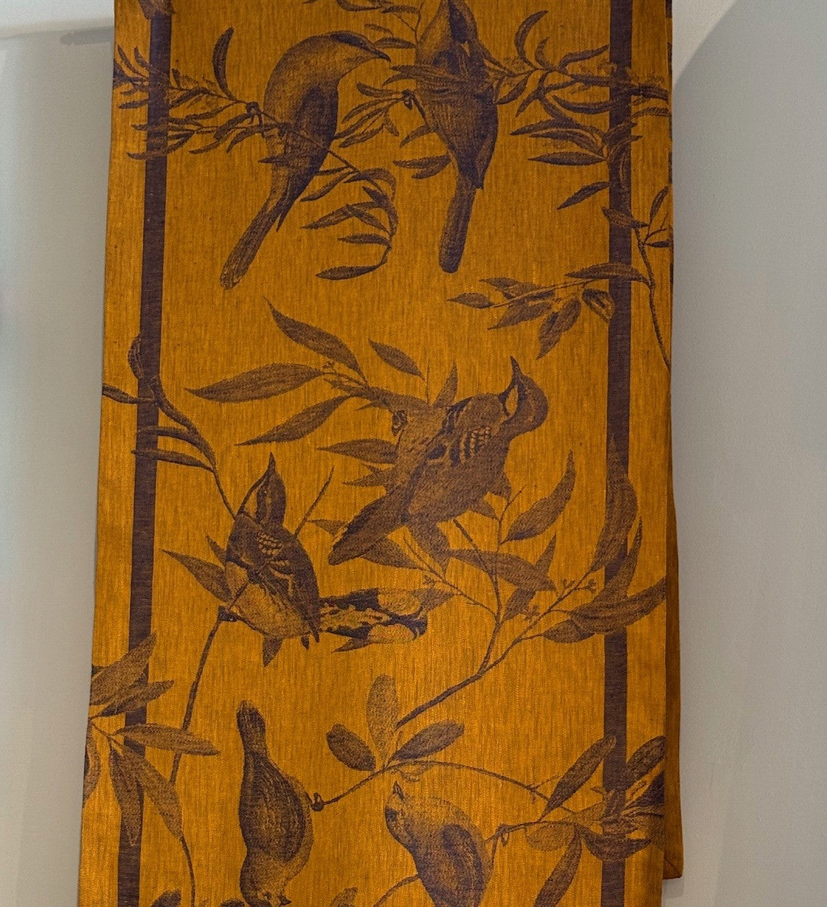 Le Jacquard Francais Table Runner "Le Voliere" Turmeric