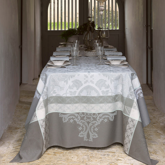 Le Jacquard Francais Tablecloth "Azulejos" Grey