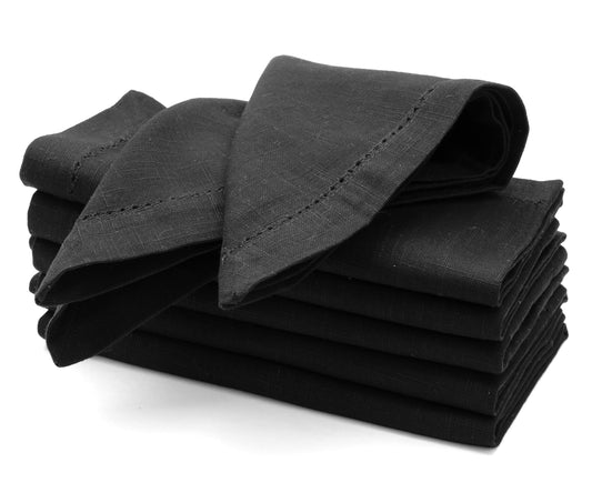 Classic Irish Linen Napkins - Black