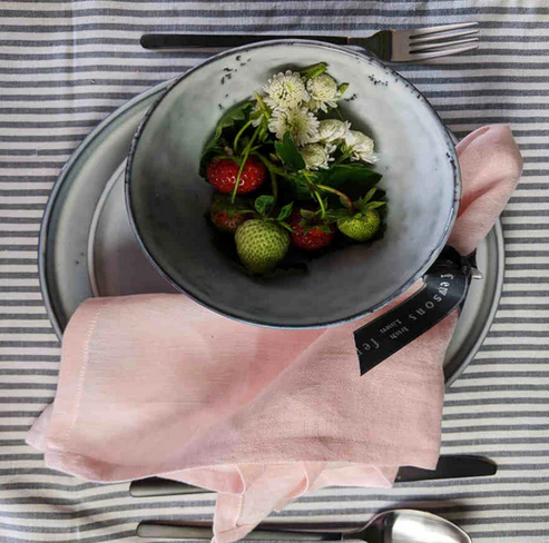 Irish Linen Chambray Napkins - Blush