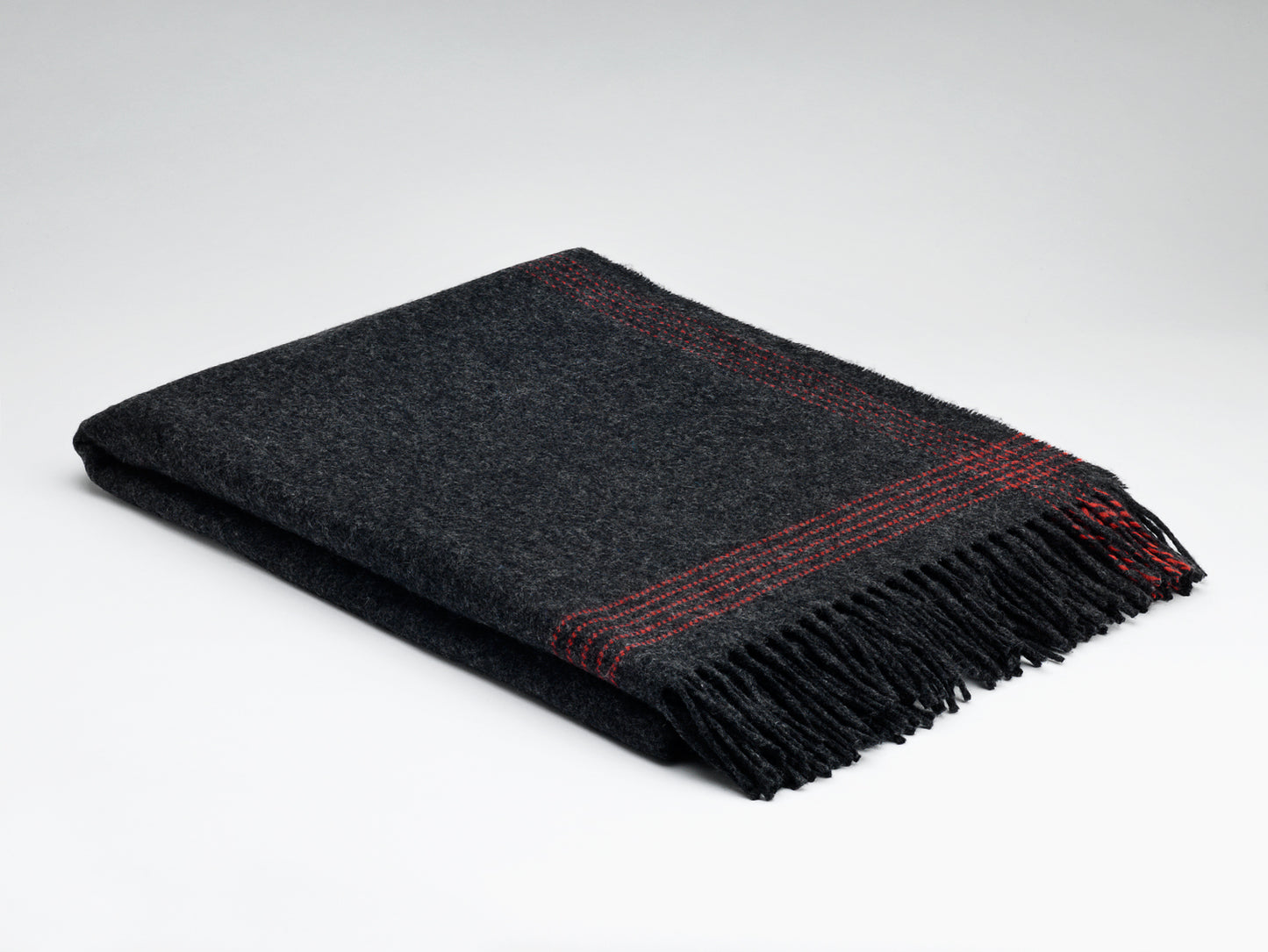 McNutt Cashmere/Merino Wool Throw "Charcoal & Paradise"