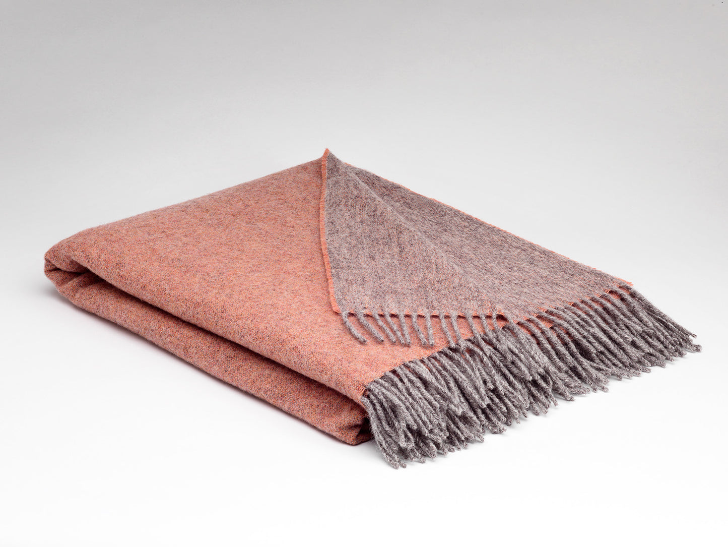 McNutt Eco Collection Reversible Wool Throw "Peach Nectar"