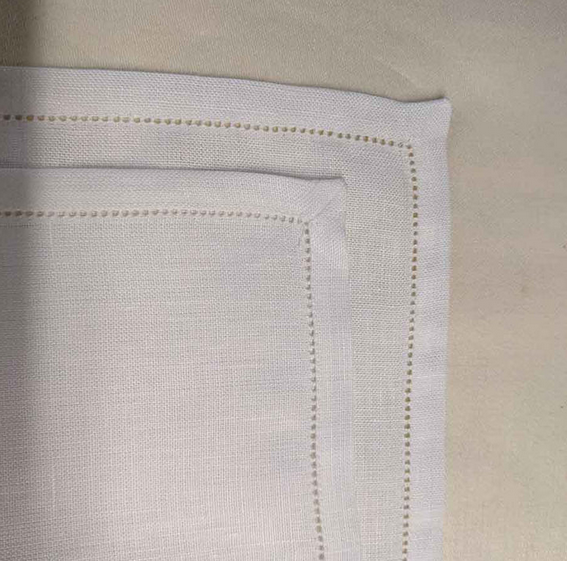 Classic Irish Linen Hemstitch Napkins - White