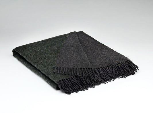 McNutt Eco Collection Reversible Wool Throw "Fir Green"