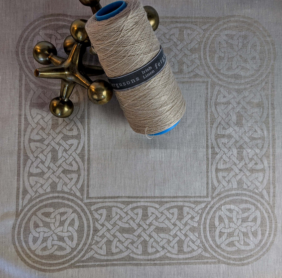 Irish Damask Linen Napkins - Colmcille Design Natural