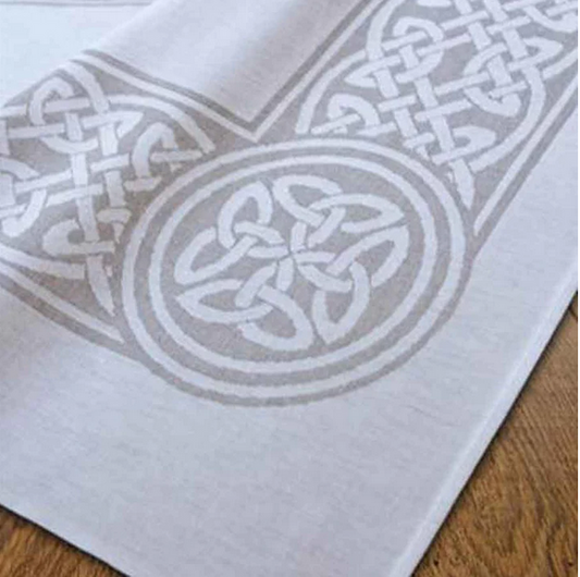 Irish Damask Linen Placemats - Colmcille Design Natural