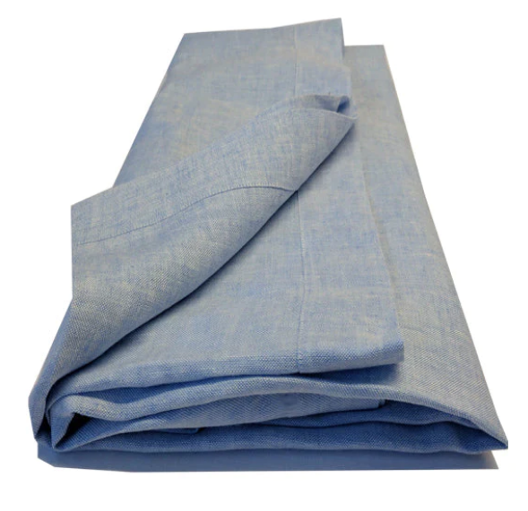 Bed Sheets - 100% Pure Irish Linen Chambray (Ocean Blue)