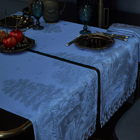 Le Jacquard Francais Table Runner "Foret Enchantee" Blue