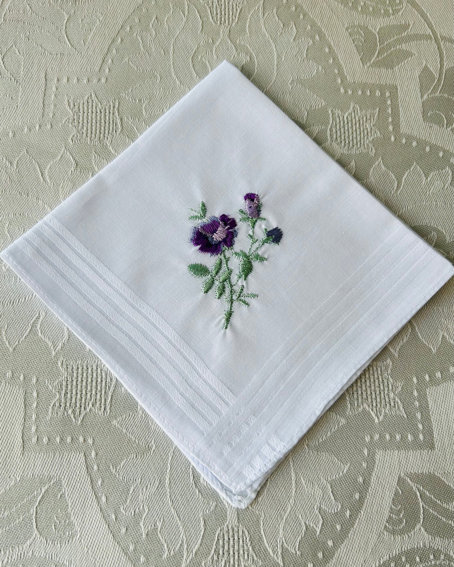 Handkerchief Ladies - Embossed Cotton Rose