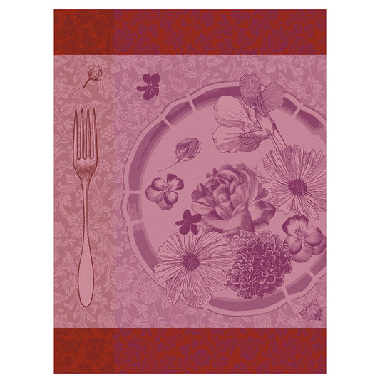 Le Jacquard Francais Tea Towel "Fleurs a Croquer" Red