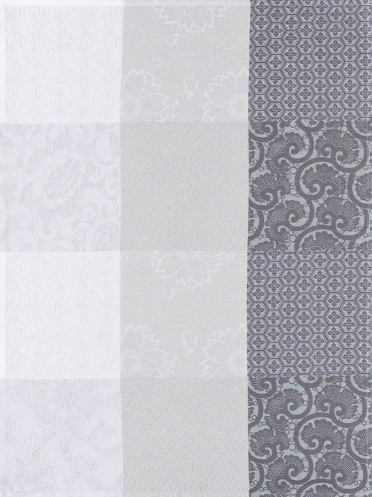 Le Jacquard Français Tea Towel "Fleurs de Kyoto" Ciment Grey