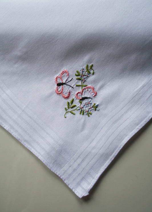 Handkerchief Ladies - Scalloped Edge Cotton, Woven Border – Irish Linen  Stores