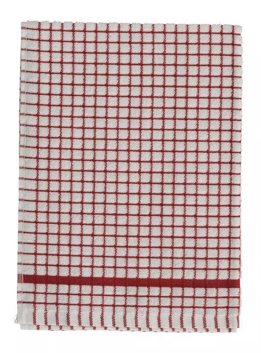 Poli-Dri 100% Cotton Tea Towels "Red Stripe"