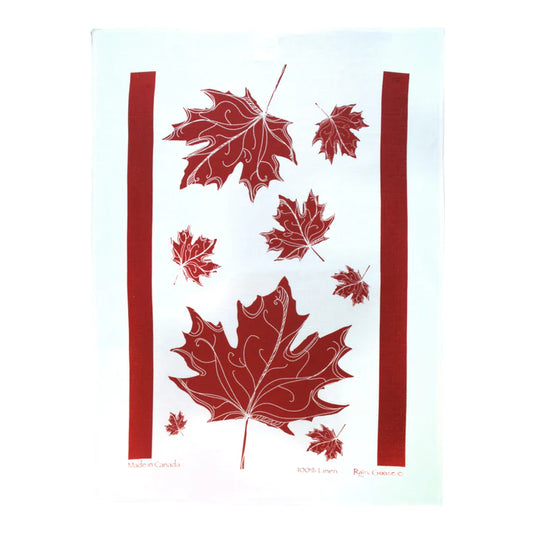 Rain Goose Linen Tea Towel "Maple Leaf"
