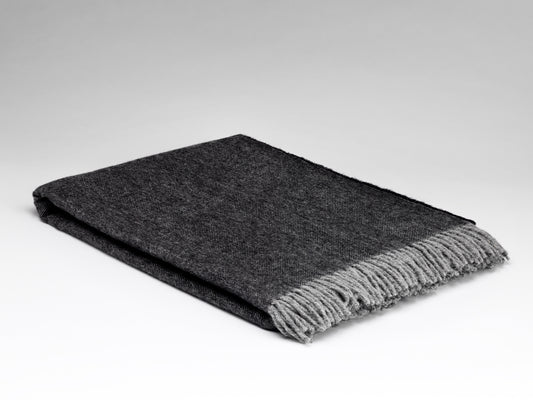 McNutt Supersoft Merino Lambswool Throw "Graphite"