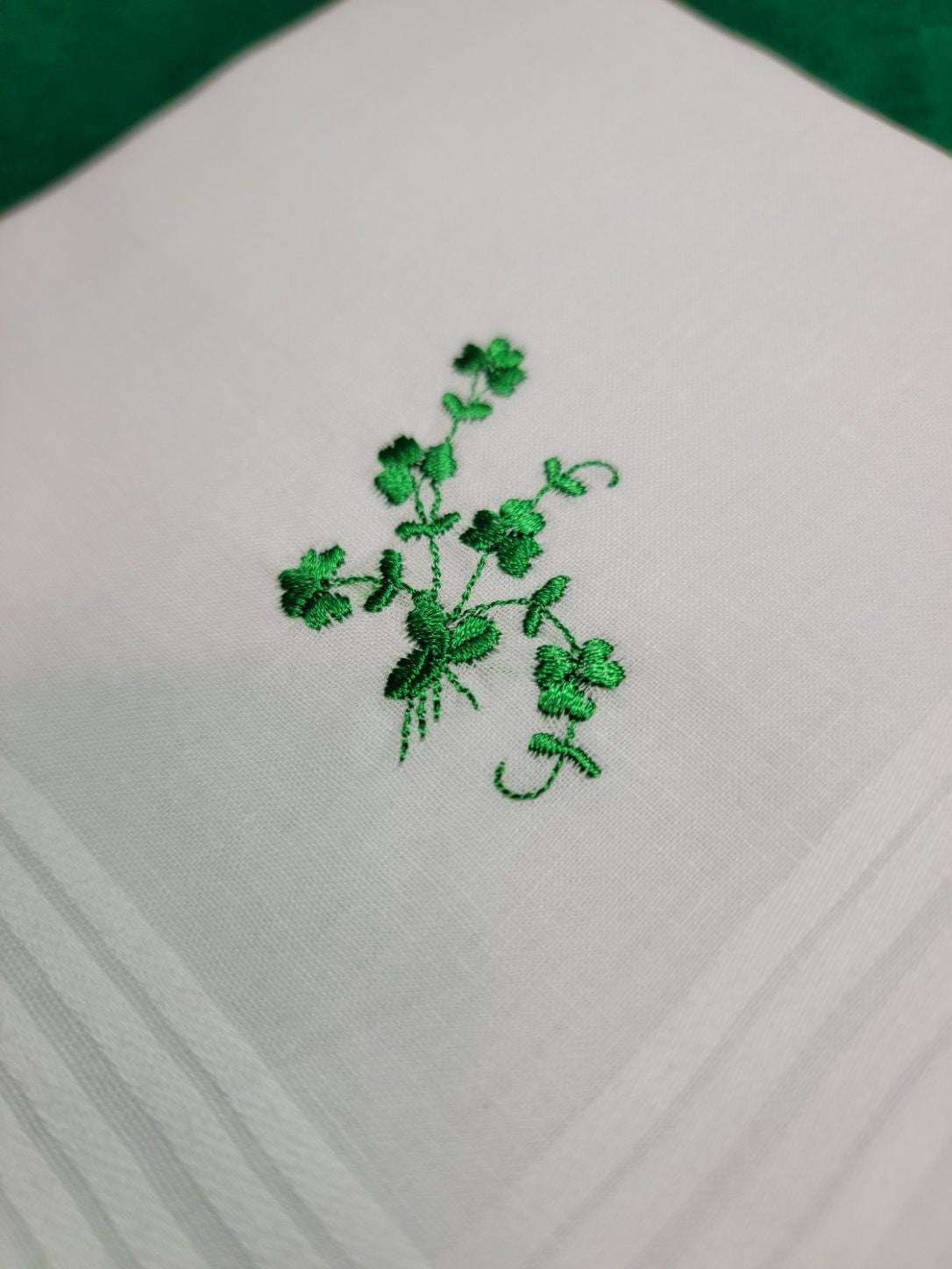 Handkerchief Ladies - Embossed Cotton Shamrock 1
