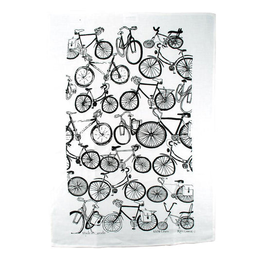 Rain Goose Linen Tea Towel "Black Bike"