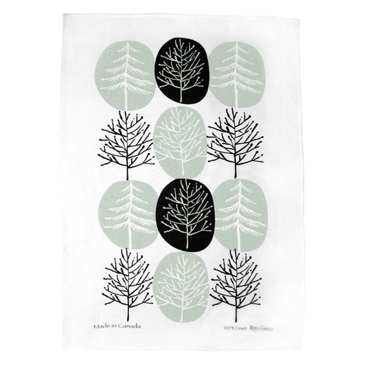 Rain Goose Linen Tea Towel "Trees" (Sage)