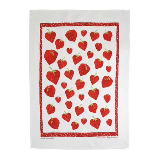 Rain Goose Linen Tea Towel "Strawberry"