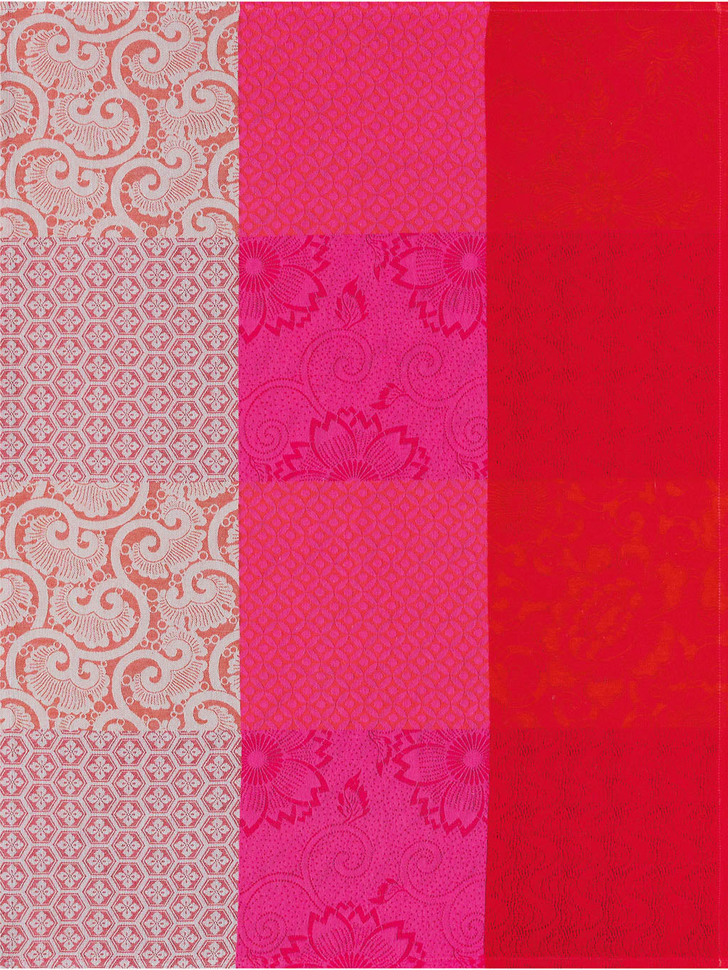 Le Jacquard Francais Tea Towel "Fleurs de Kyoto" Red